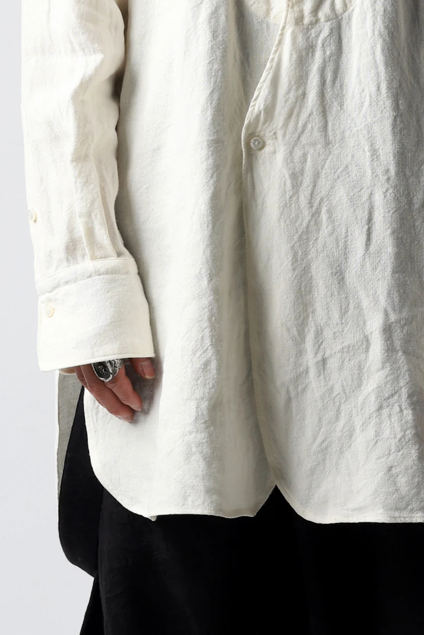 sus-sous shirt dress / L100 1/25 linen cloth (WHITE) - Image 9