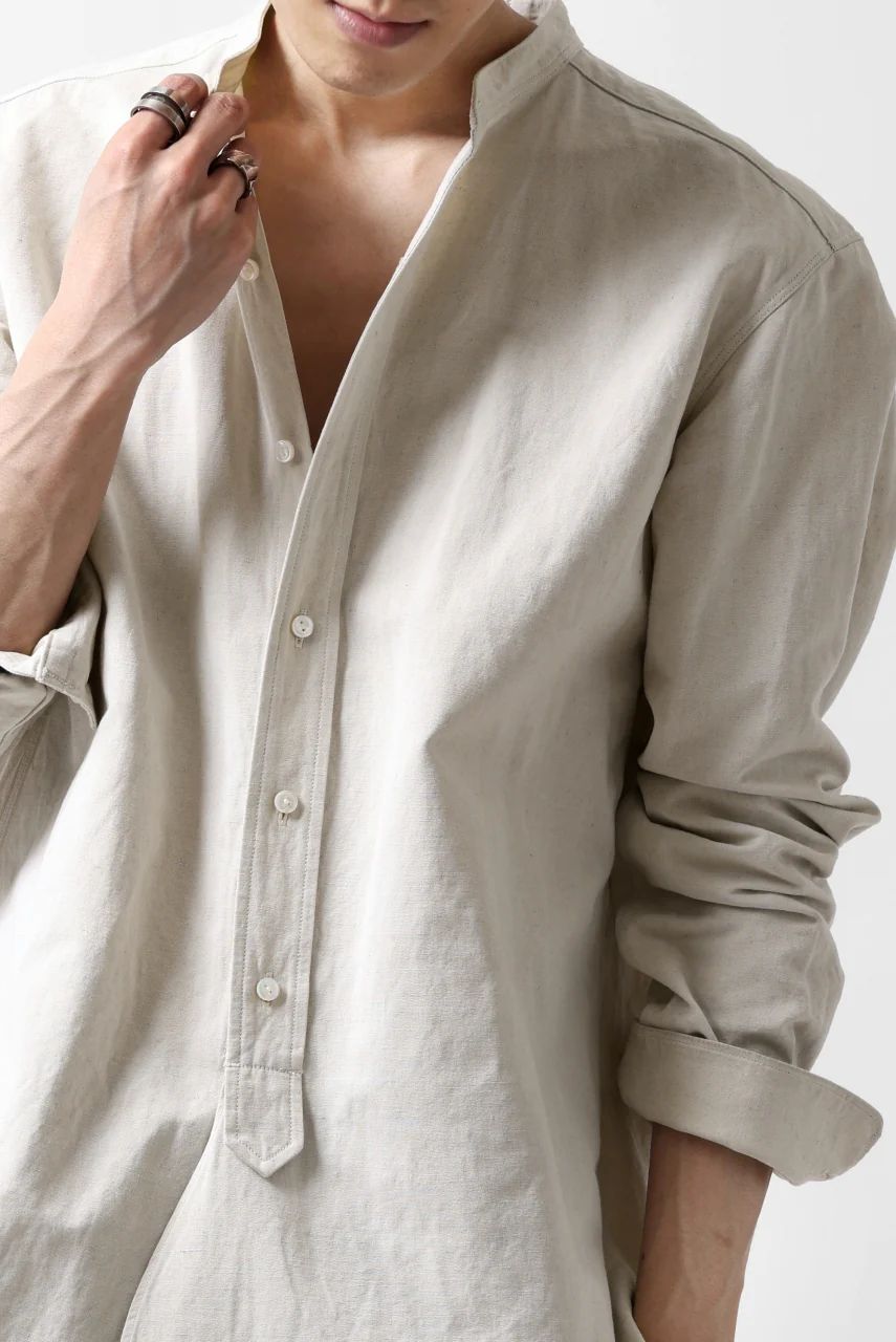 sus-sous shirt officers / C63L37 heavy poplin (NATURAL) - Image 33