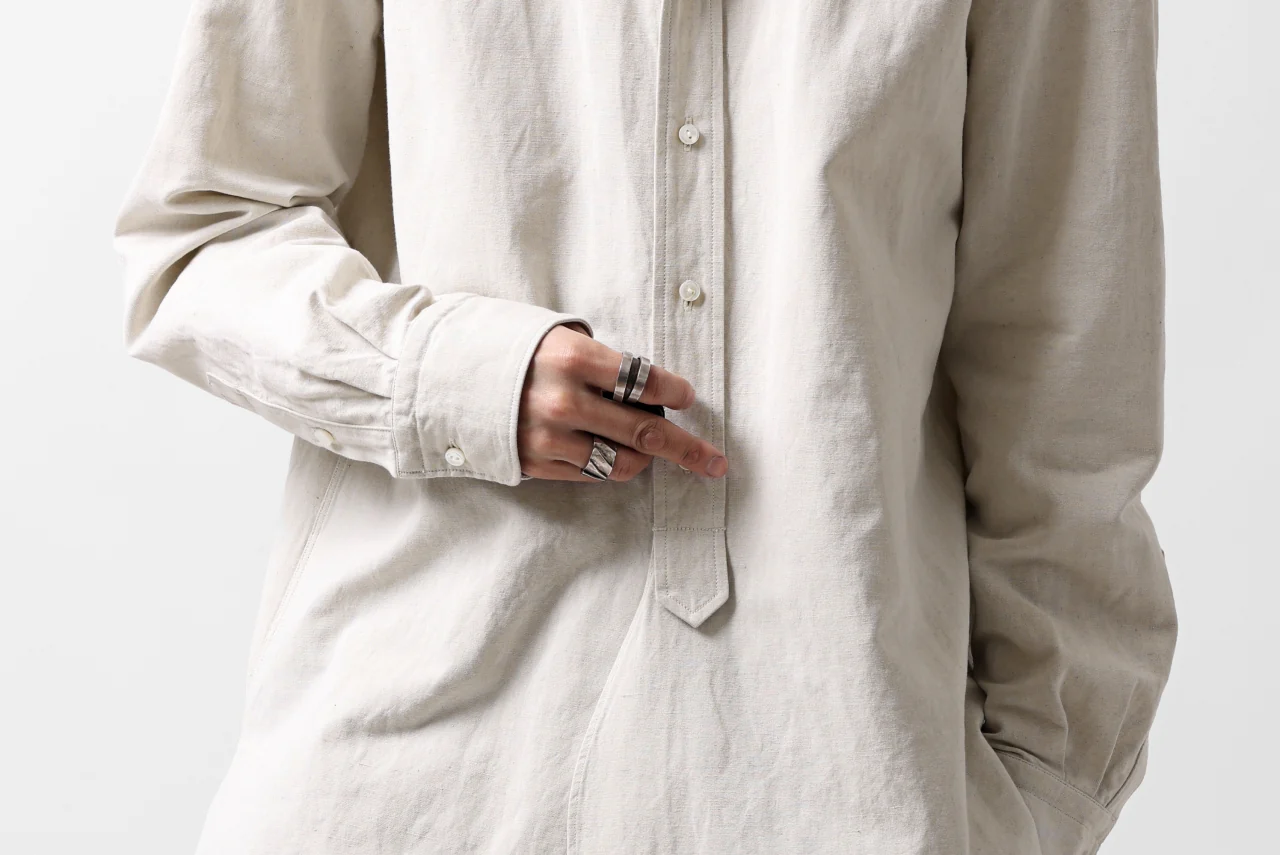 sus-sous shirt officers / C63L37 heavy poplin (NATURAL) - Image 35