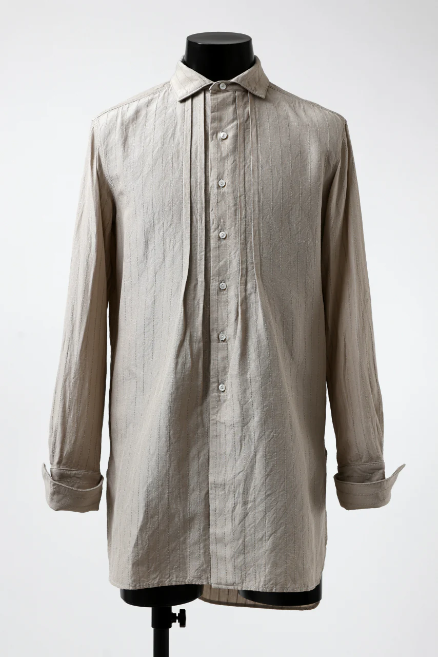 sus-sous shirts dress / C53 L47 dobby stripe washer (SILVER GREY)