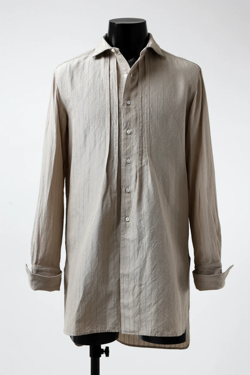 sus-sous shirts dress / C53 L47 dobby stripe washer (SILVER GREY) - Image 2