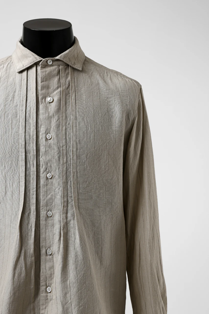 sus-sous shirts dress / C53 L47 dobby stripe washer (SILVER GREY) - Image 8