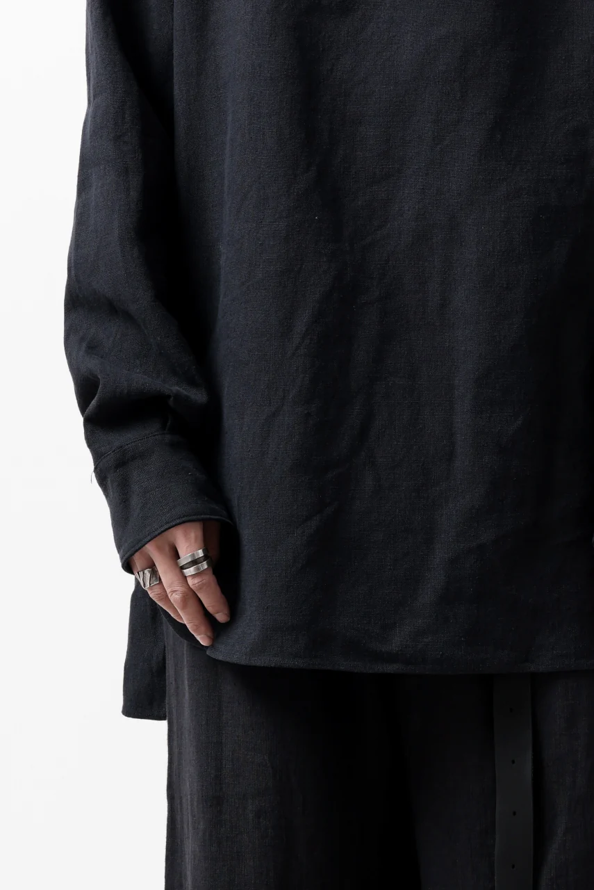 sus-sous sleeping shirt / L100 heavy poplin washer (BLACK NAVY) - Image 17