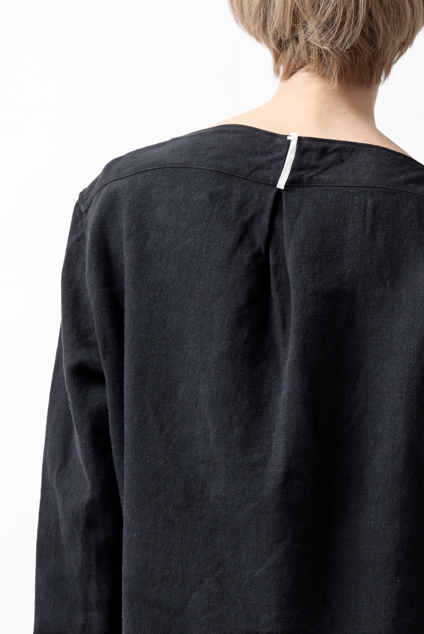 sus-sous sleeping shirt / L100 heavy poplin washer (BLACK NAVY) - Image 21