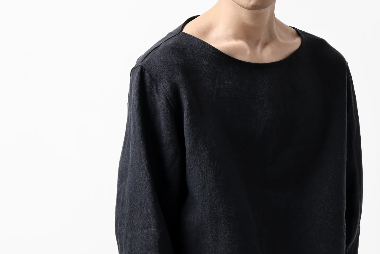 sus-sous sleeping shirt / L100 heavy poplin washer (BLACK NAVY) - Image 24