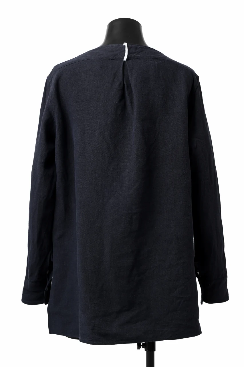 sus-sous sleeping shirt / L100 heavy poplin washer (BLACK NAVY) - Image 3