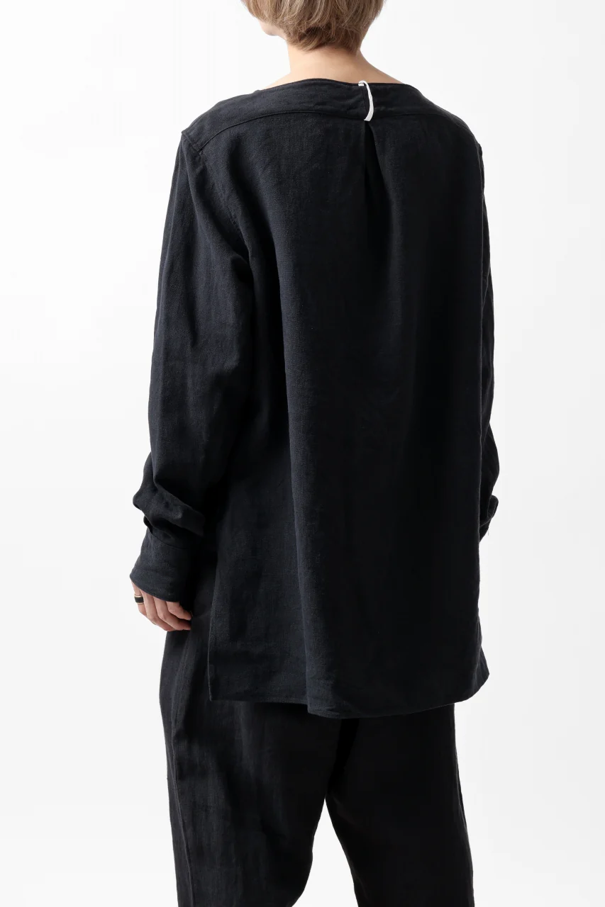 sus-sous sleeping shirt / L100 heavy poplin washer (BLACK NAVY) - Image 9
