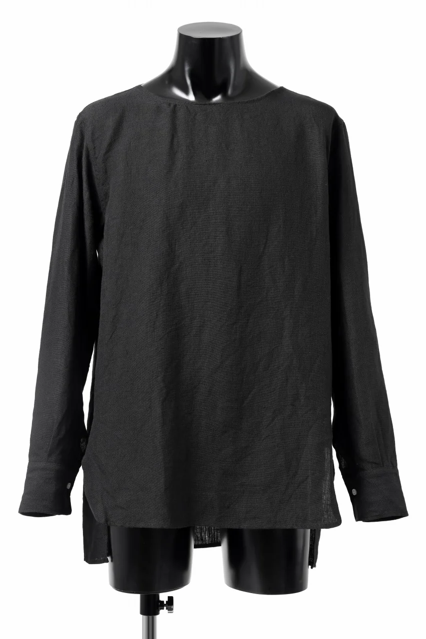 sus-sous sleeping shirts / 25/1 linen natural washer (BLACK)