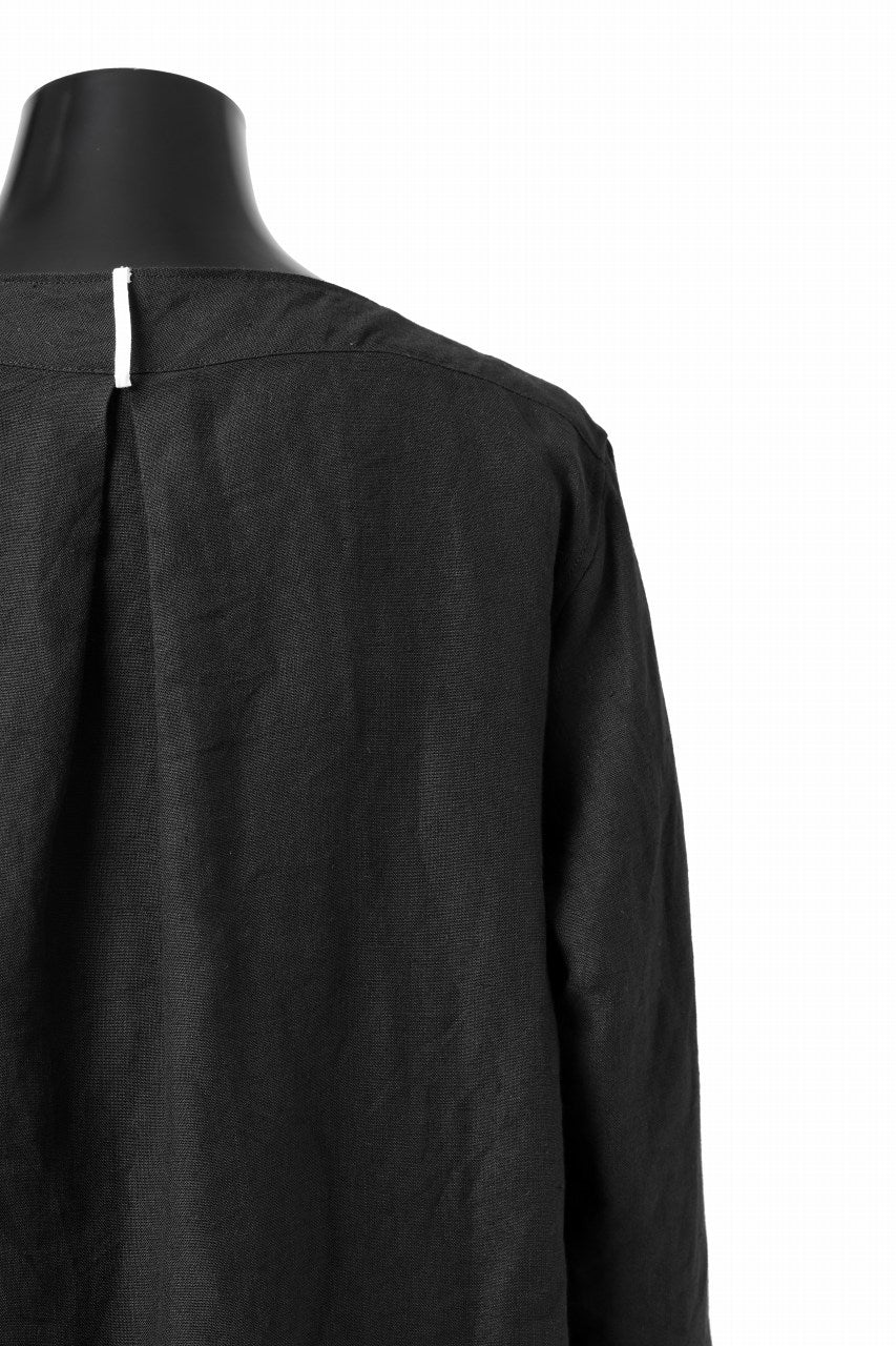 sus-sous sleeping shirts / 25/1 linen natural washer (BLACK) - Image 12