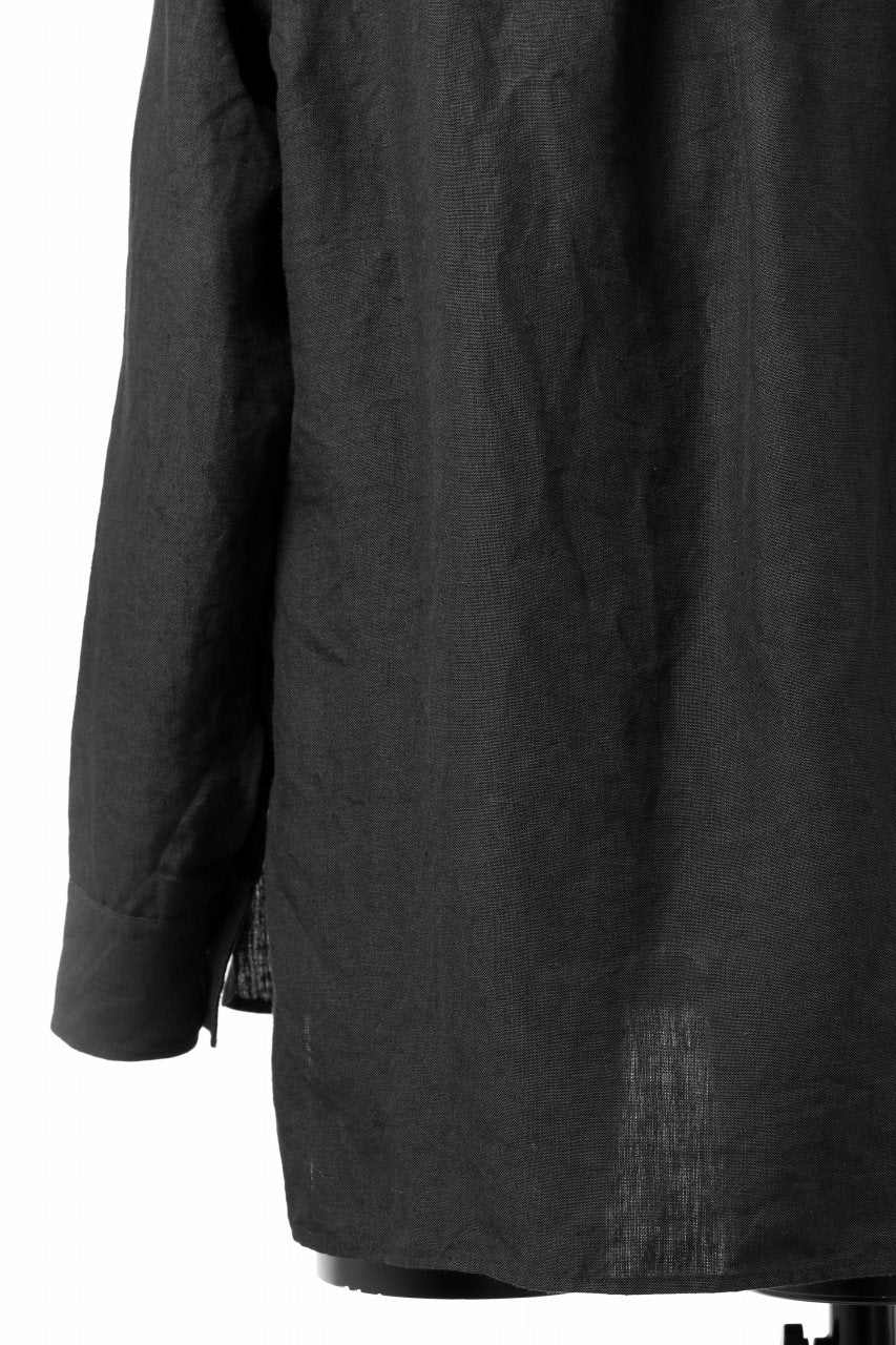 sus-sous sleeping shirts / 25/1 linen natural washer (BLACK) - Image 13