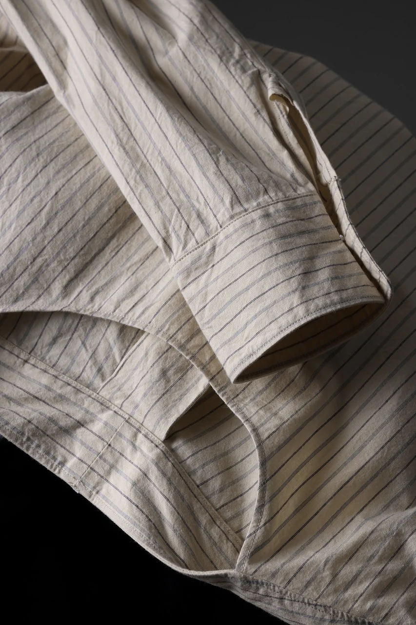sus-sous sleeping shirts / F-0111 furuhashi / buff cloth (ECRU STRIPE) - Image 15