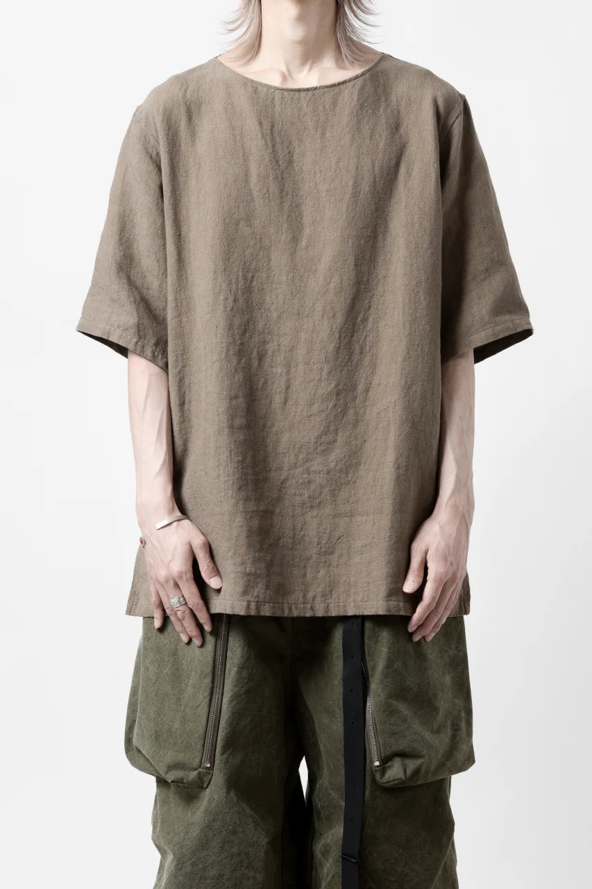 sus-sous sleeping shirts s/s / Belgium linen (MOCHA) - Image 3