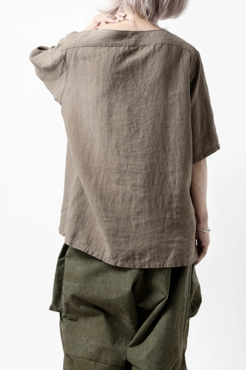 sus-sous sleeping shirts s/s / Belgium linen (MOCHA) - Image 4