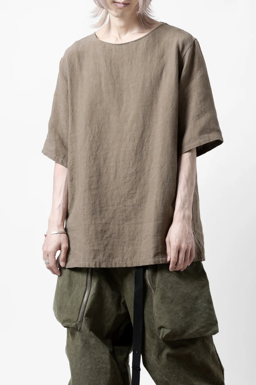 sus-sous sleeping shirts s/s / Belgium linen (MOCHA) - Image 5