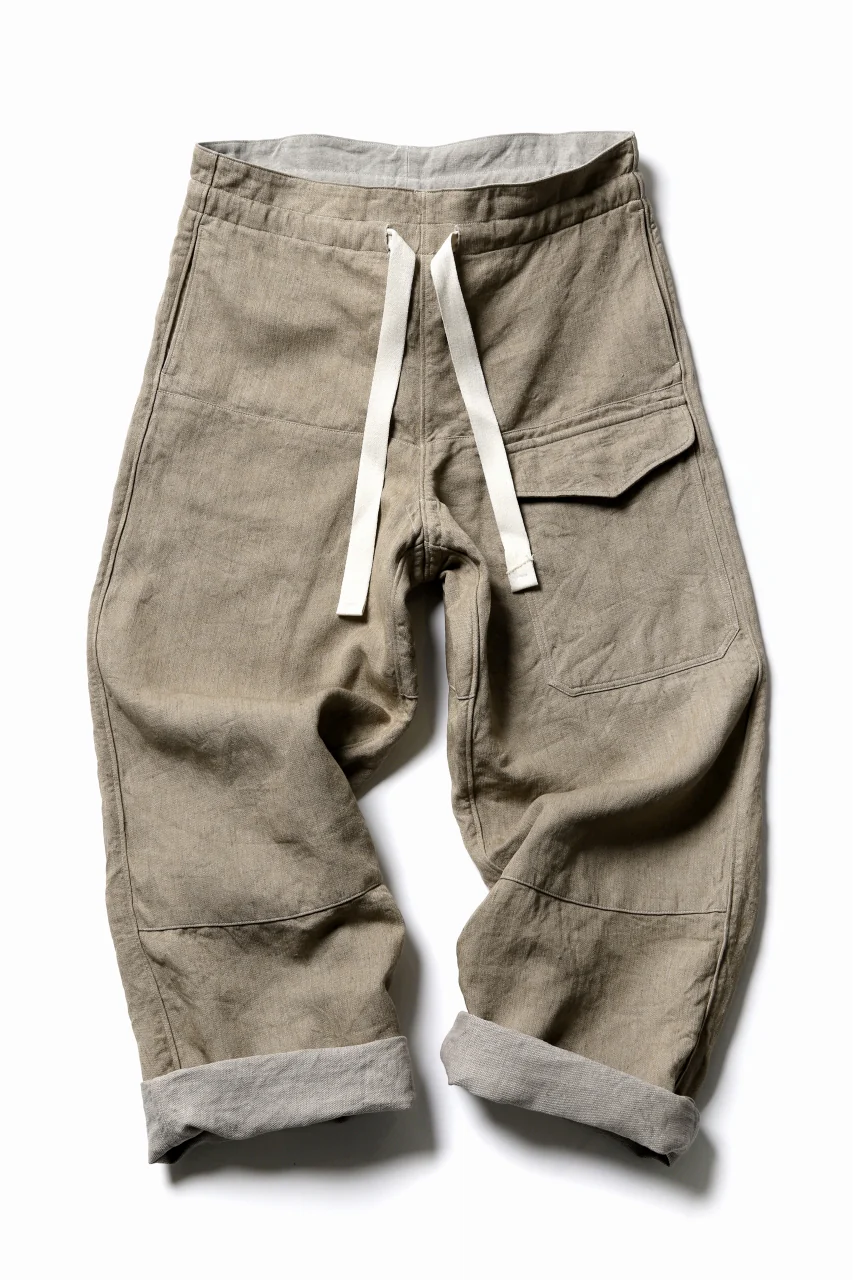 sus-sous trousers MK-1 / L100 herringbone washer (SAND BEIGE)