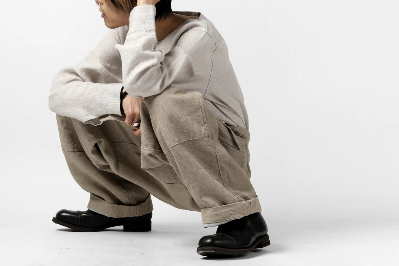 sus-sous trousers MK-1 / L100 herringbone washer (SAND BEIGE) - Image 32