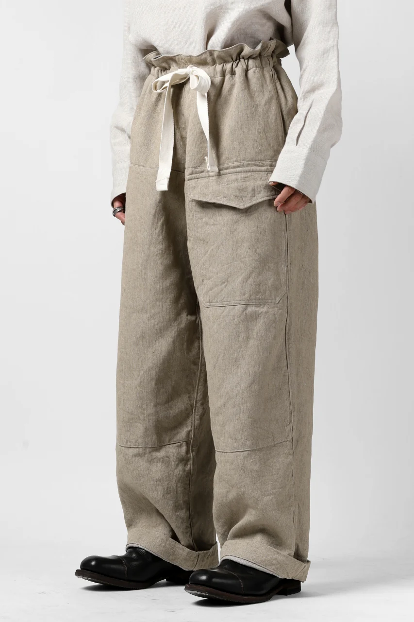 sus-sous trousers MK-1 / L100 herringbone washer (SAND BEIGE) - Image 4