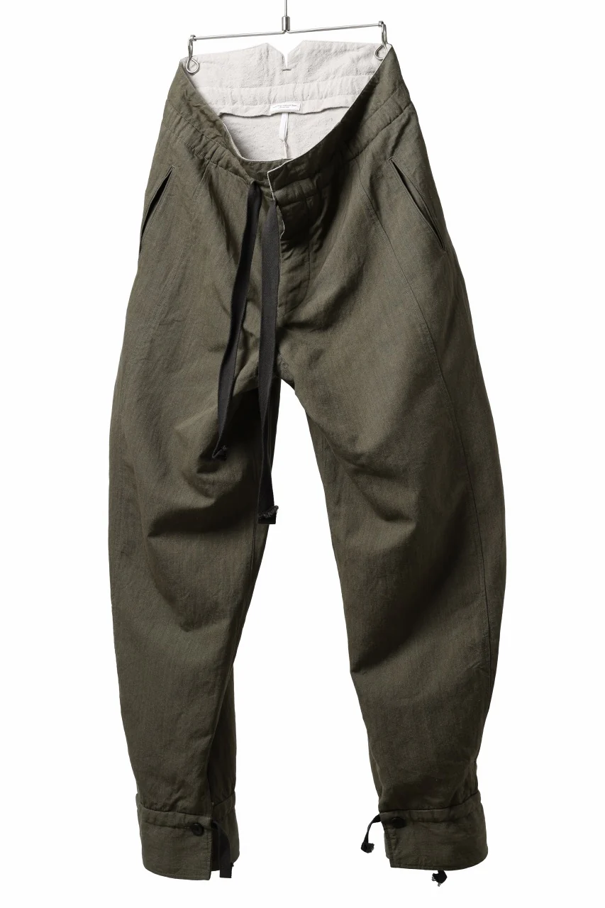 sus-sous trousers pierrot / C/L heavy poplin washer (OLIVE GREEN) - Image 2