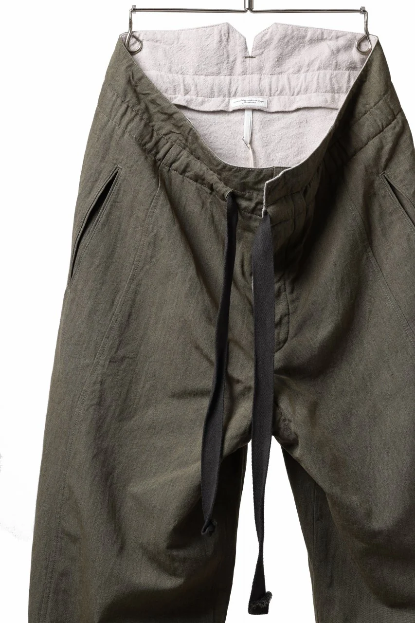 sus-sous trousers pierrot / C/L heavy poplin washer (OLIVE GREEN) - Image 4
