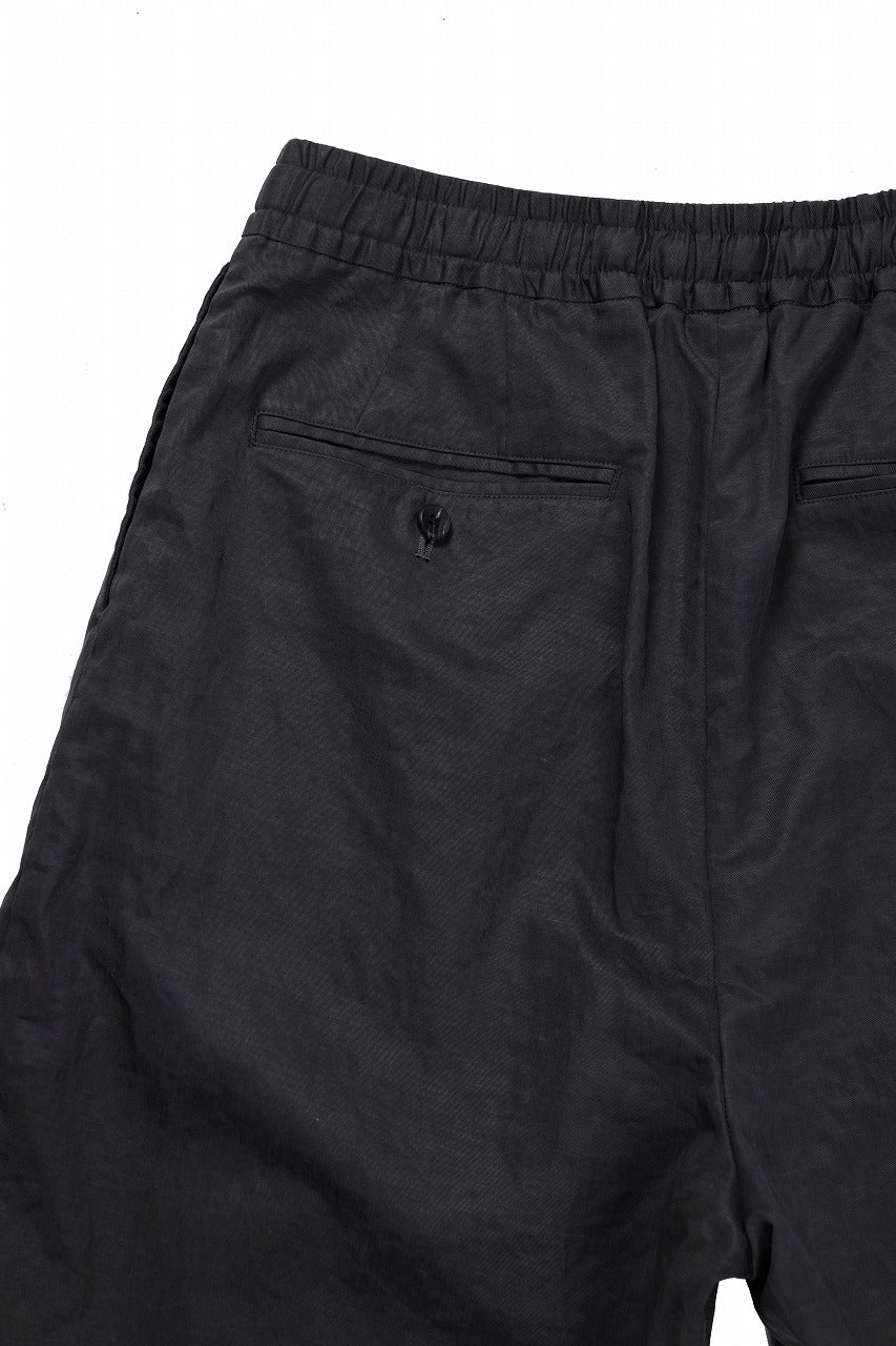 sus-sous wide shorts / cotton linen twill hard finish (CHARCOAL) - Image 10