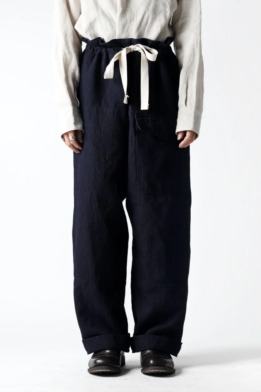 sus-sous wide trousers MK-1 / C65L35 stripe twill (INDIGO CHARCOAL) - Image 15