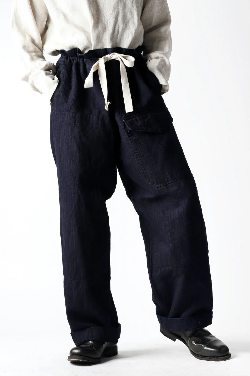 sus-sous wide trousers MK-1 / C65L35 stripe twill (INDIGO CHARCOAL) - Image 17