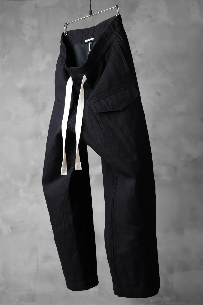 sus-sous wide trousers MK-1 / C65L35 stripe twill (INDIGO CHARCOAL) - Image 2