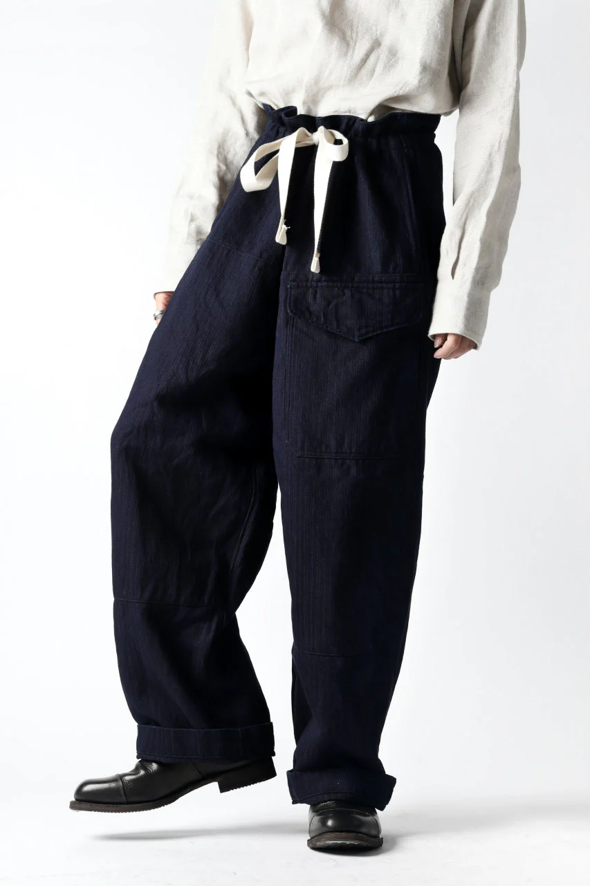 sus-sous wide trousers MK-1 / C65L35 stripe twill (INDIGO CHARCOAL) - Image 20