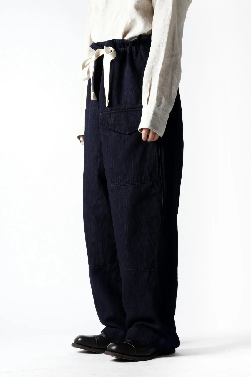 sus-sous wide trousers MK-1 / C65L35 stripe twill (INDIGO CHARCOAL) - Image 21