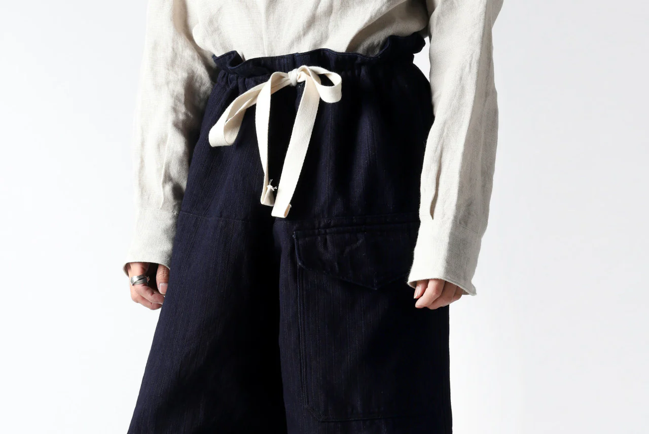 sus-sous wide trousers MK-1 / C65L35 stripe twill (INDIGO CHARCOAL) - Image 30