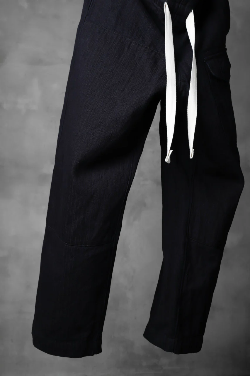 sus-sous wide trousers MK-1 / C65L35 stripe twill (INDIGO CHARCOAL) - Image 6