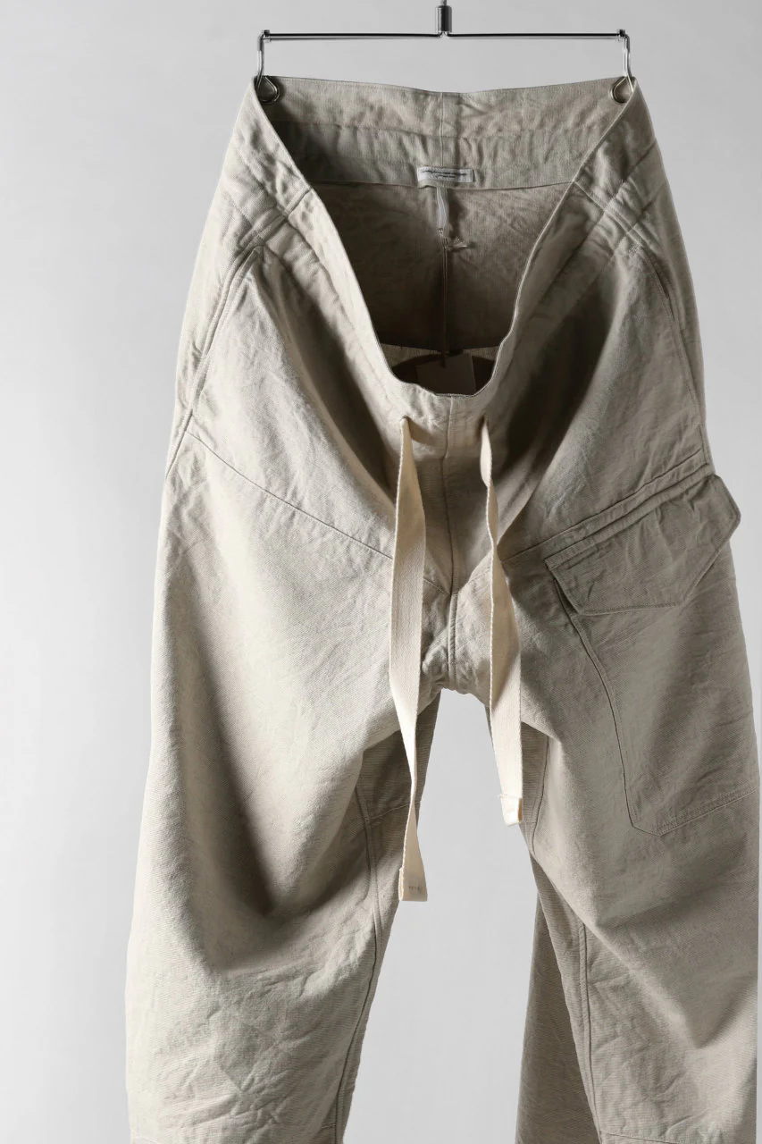 sus-sous wide trousers MK-1 (L65/C22/S13 cloth washer / NATURAL) - Image 4