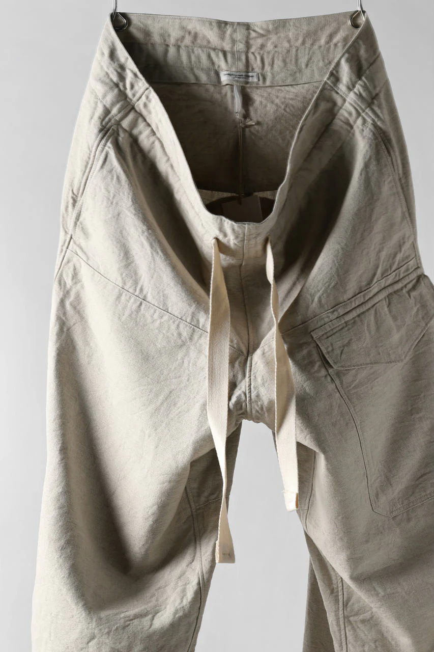 sus-sous wide trousers MK-1 (L65/C22/S13 cloth washer / NATURAL) - Image 5