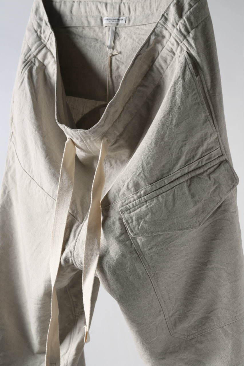 sus-sous wide trousers MK-1 (L65/C22/S13 cloth washer / NATURAL) - Image 7