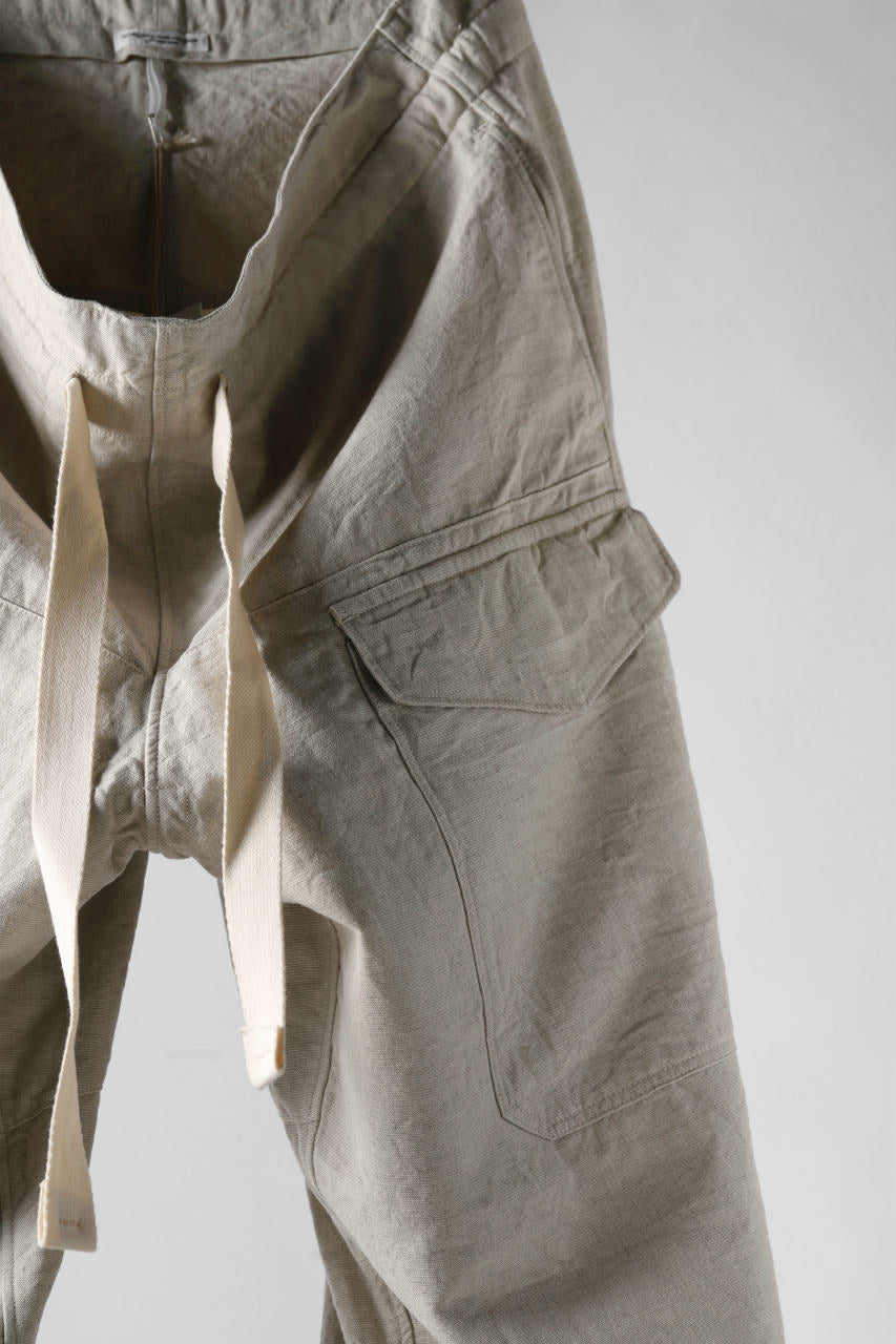 sus-sous wide trousers MK-1 (L65/C22/S13 cloth washer / NATURAL) - Image 8