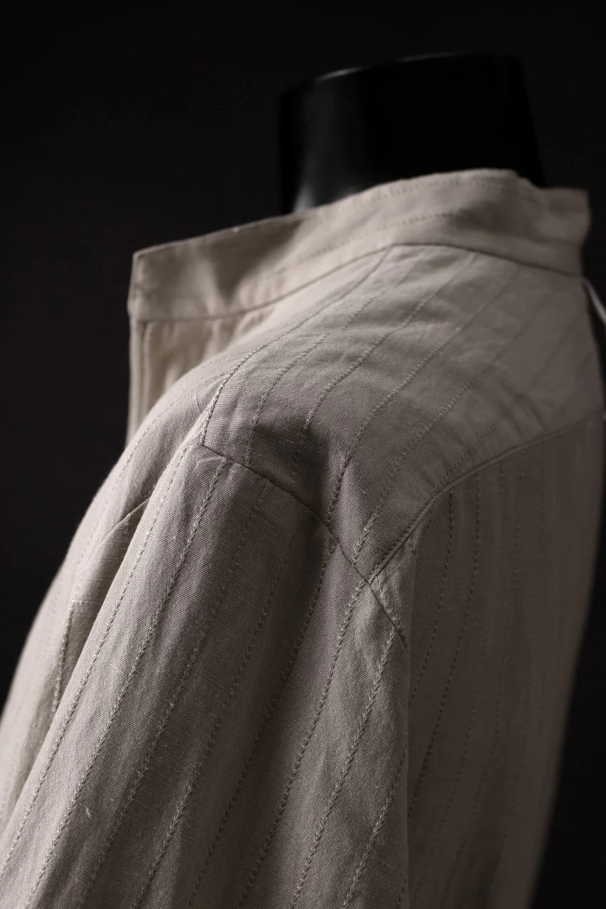 sus-sous working shirt / C53L47 dobby stripe washer (SILVER GRAY) - Image 10