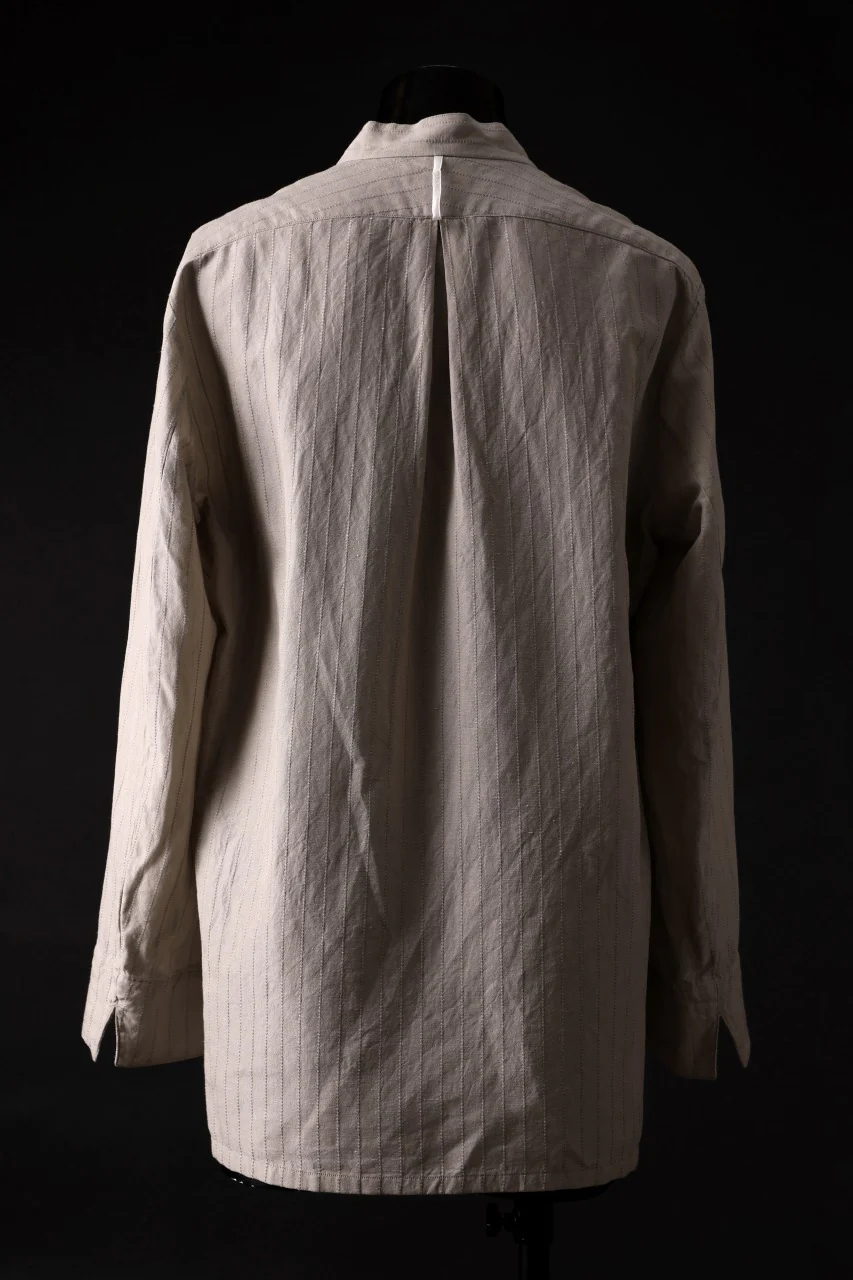 sus-sous working shirt / C53L47 dobby stripe washer (SILVER GRAY) - Image 4