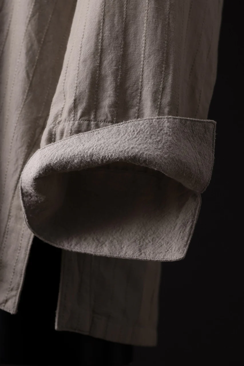 sus-sous working shirt / C53L47 dobby stripe washer (SILVER GRAY) - Image 9