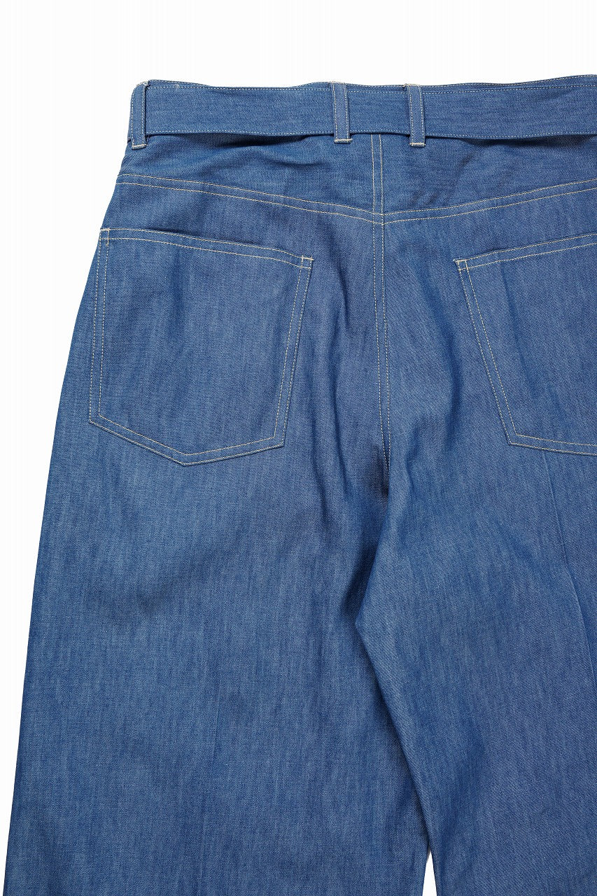 TARO HORIUCHI / th products Belted Wide Pants / 6oz Denim (light indigo) - Image 8