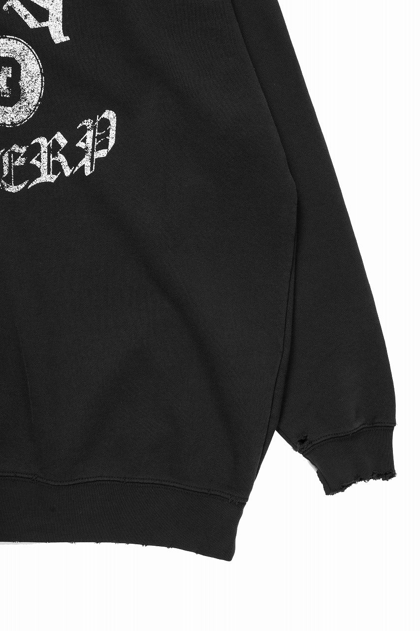 TARO HORIUCHI / th products Damaged College Sweatshirt (black) - Image 6