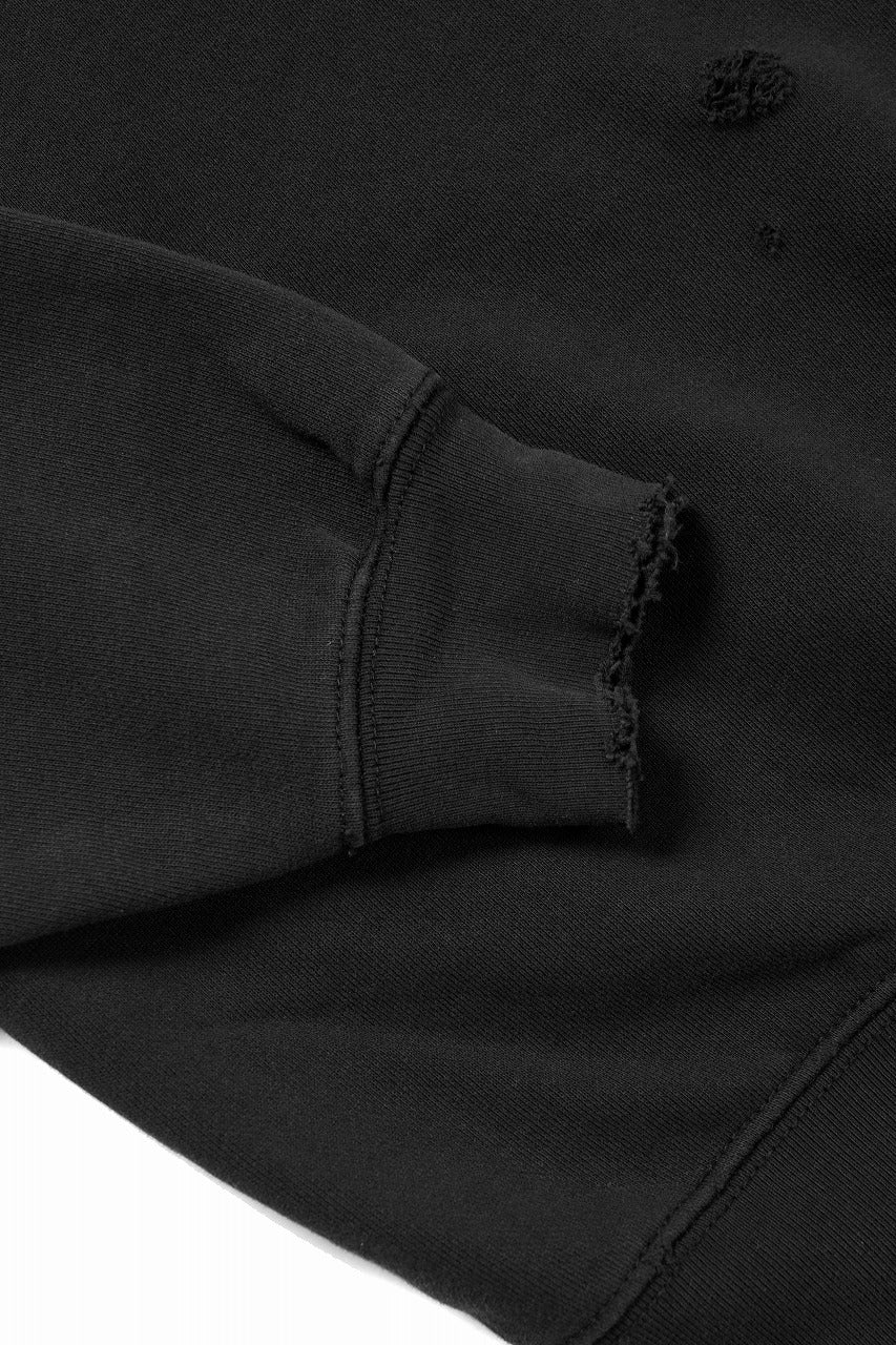 TARO HORIUCHI / th products Damaged College Sweatshirt (black) - Image 7