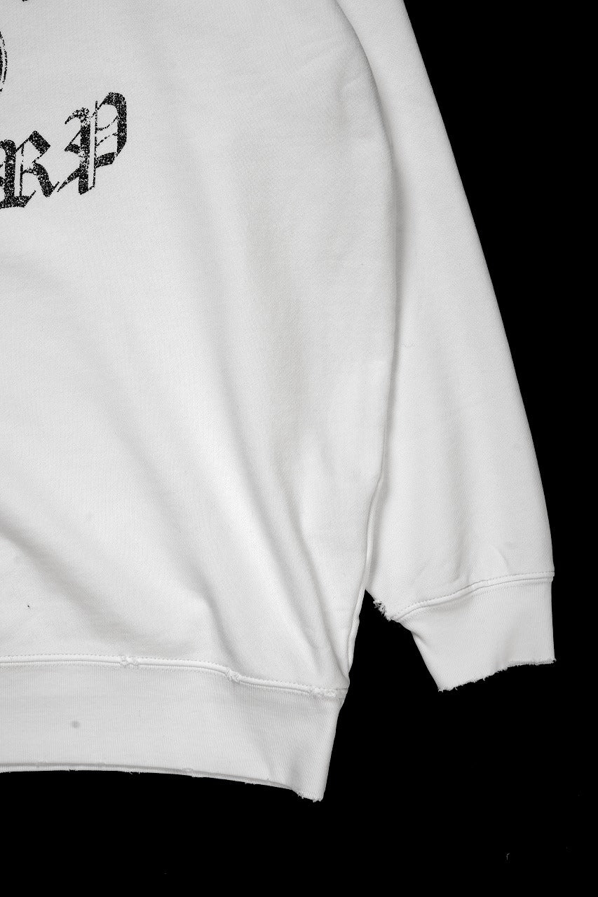 TARO HORIUCHI / th products Damaged College Sweatshirt (white) - Image 6
