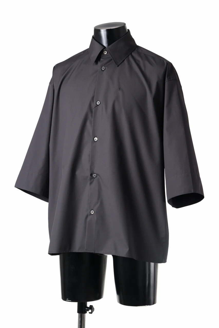 TARO HORIUCHI / th products "EDWARD" Big Sleeve S/S Shirt / esteneige broad cloth (black) - Image 2