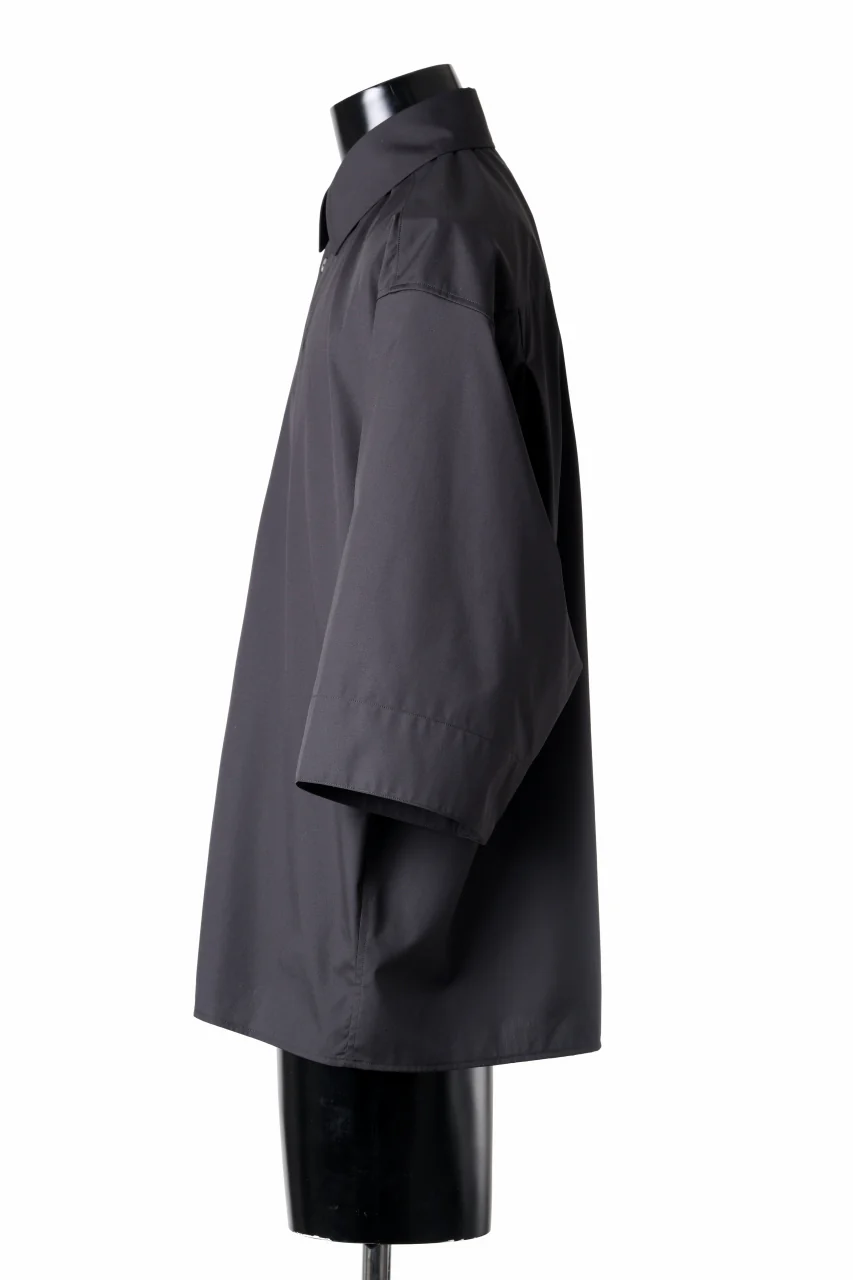 TARO HORIUCHI / th products "EDWARD" Big Sleeve S/S Shirt / esteneige broad cloth (black) - Image 3