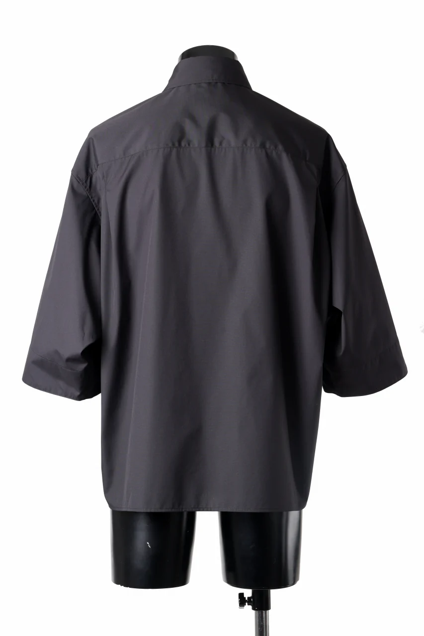 TARO HORIUCHI / th products "EDWARD" Big Sleeve S/S Shirt / esteneige broad cloth (black) - Image 4