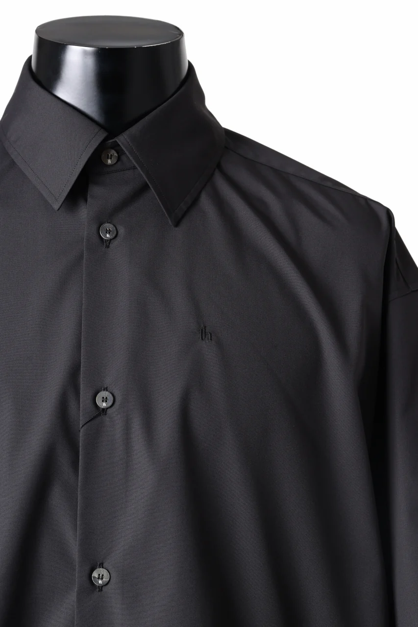 TARO HORIUCHI / th products "EDWARD" Big Sleeve S/S Shirt / esteneige broad cloth (black) - Image 6
