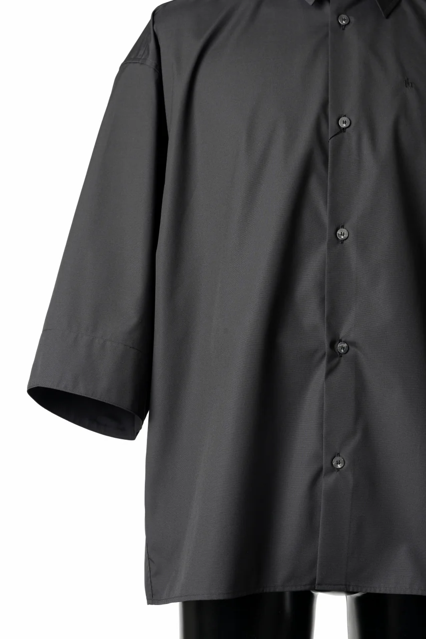 TARO HORIUCHI / th products "EDWARD" Big Sleeve S/S Shirt / esteneige broad cloth (black) - Image 7