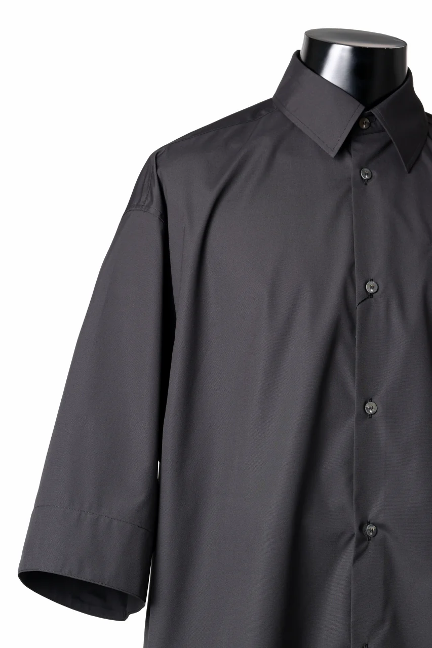 TARO HORIUCHI / th products "EDWARD" Big Sleeve S/S Shirt / esteneige broad cloth (black) - Image 8