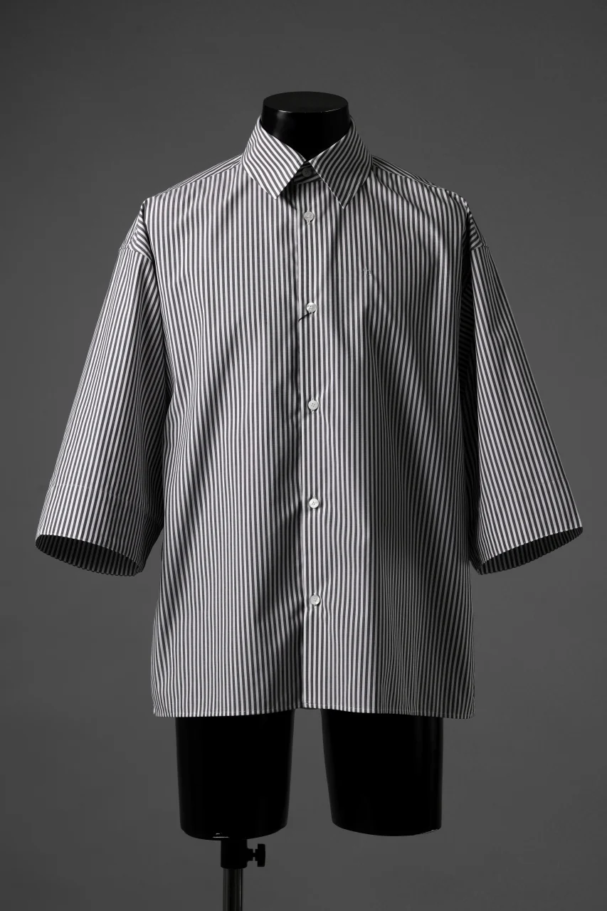 TARO HORIUCHI / th products "EDWARD" Big Sleeve S/S Shirt / esteneige broad cloth (stripe) - Image 13