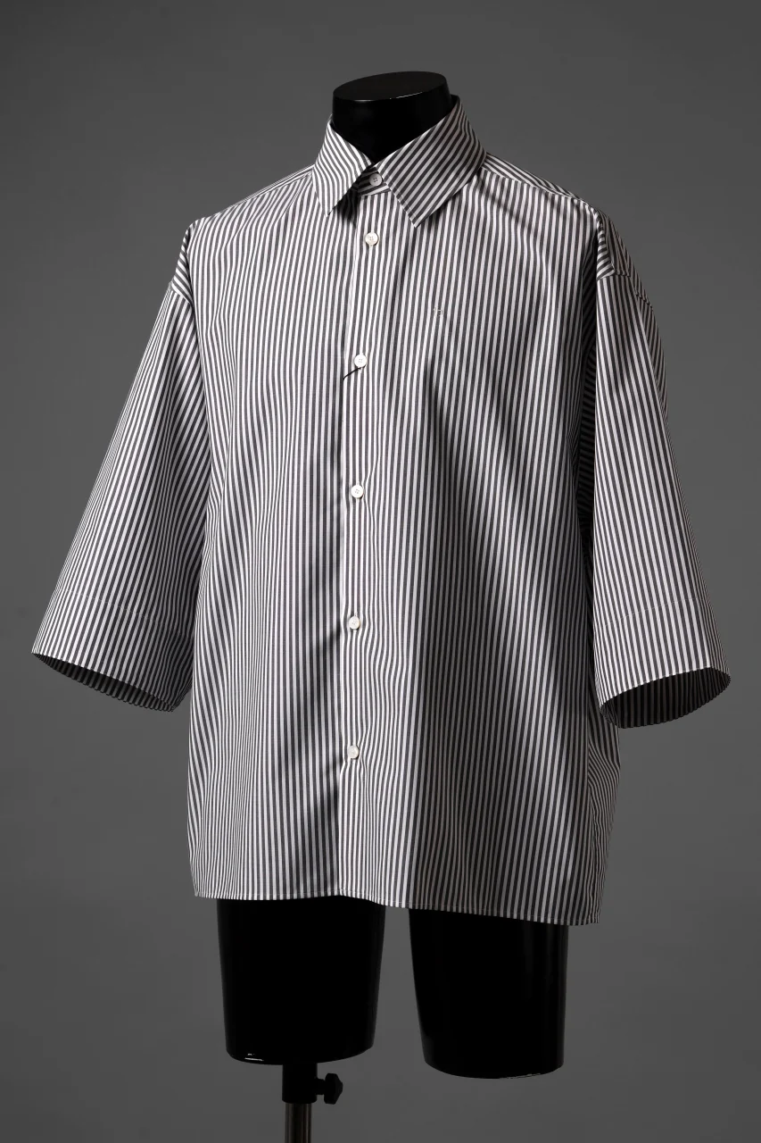 TARO HORIUCHI / th products "EDWARD" Big Sleeve S/S Shirt / esteneige broad cloth (stripe) - Image 14